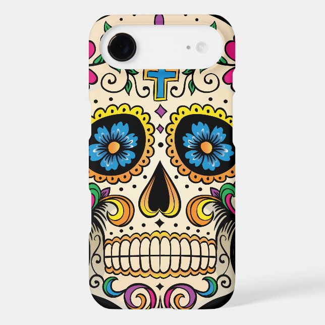 Day of the Dead Sugar Skull with Cross Case-Mate iPhone Case (Back)