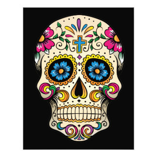 Day of the Dead Sugar Skull with Cross Photo Print