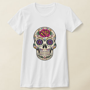 Day of the Dead Sugar Skull with Rose T-Shirt