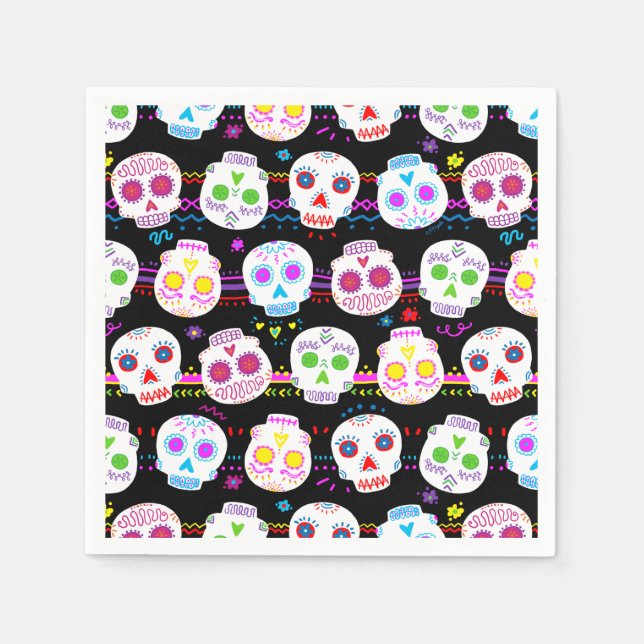 Day of the Dead Sugar Skulls Napkin (Front)