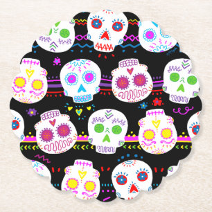 Day of the Dead Sugar Skulls Paper Coaster