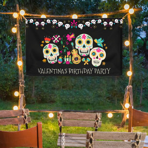 Day of the Dead Sugar Skulls Personalised Banner