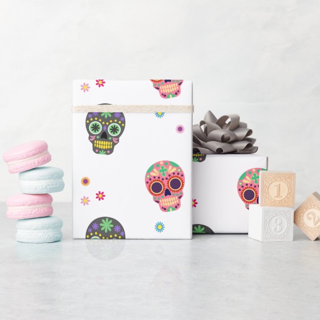 Day of the Dead Sugar Skulls Wrapping Paper (Baby Shower)