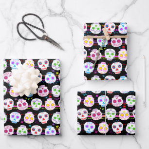 Day of the Dead Sugar Skulls Wrapping Paper Sheet