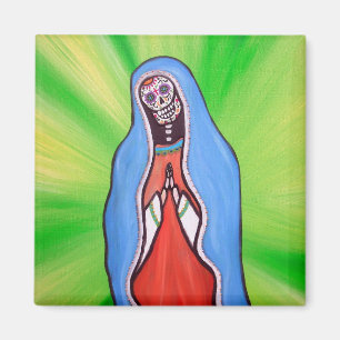 DAY OF THE DEAD SUGAR VIRGEN GUADALUPE MAGNETS