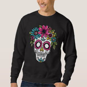 Day Of The Dead Surge Skull Flower Sugar Skull Sweatshirt