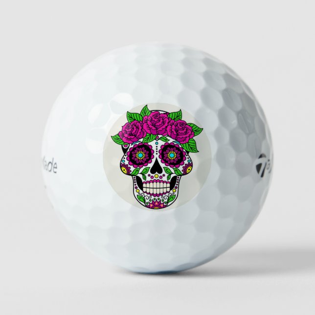 day of the dead Taylormade 3 pack golf balls (Front)