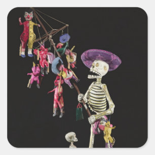 Day of the Dead: Toy Peddler, from Oaxaca Square Sticker