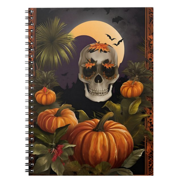 Day of the Dead Tropical Spiral Notebook (Front)