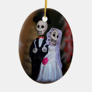 Day of the Dead Wedding Couple Ceramic Ornament