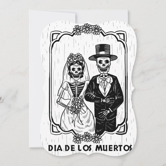 day of the dead wedding invitation (Front)