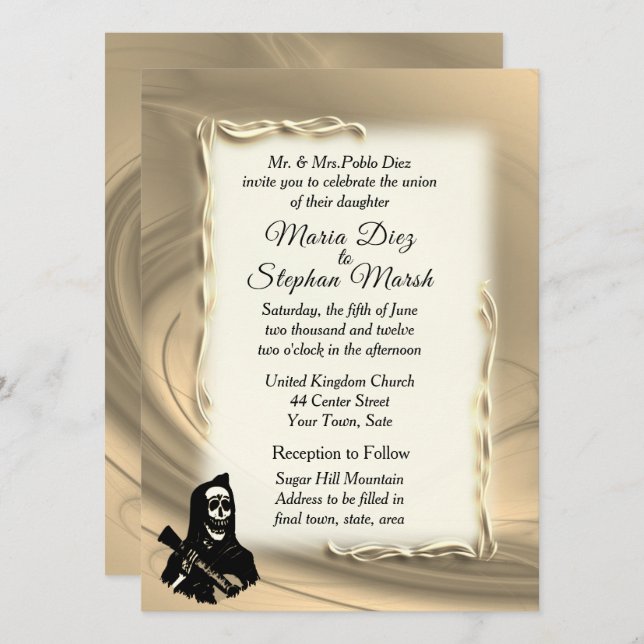 Day of the Dead Wedding Invitations (Front/Back)