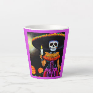 Day of the Dead Woman 2 Latte Mug