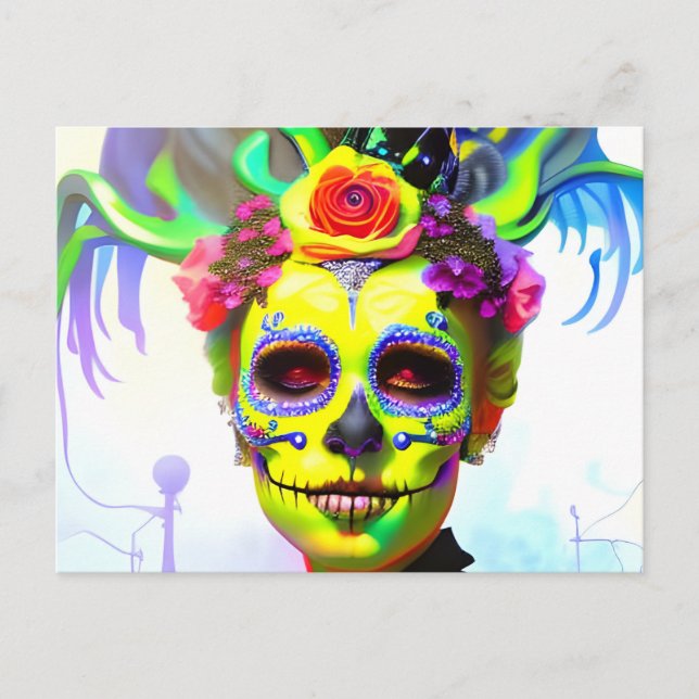 Day of the Dead Woman Postcard (Front)