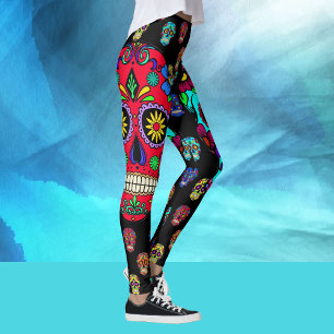 Day of The Dead Women's Leggings Sugar Skulls