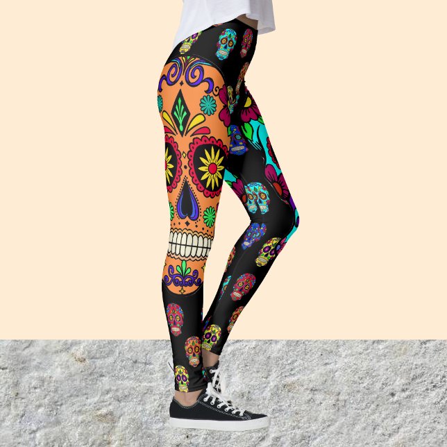 Day of The Dead Women's Leggings Sugar Skulls (Creator Uploaded)