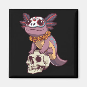 Day Of The Government Agencyd Axolotl Sugar Skull Magnet