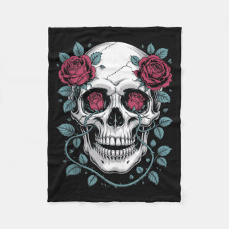 Day Of The Government Agencyd Dark Gothic Floral Fleece Blanket