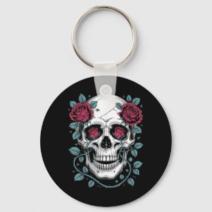 Day Of The Government Agencyd Dark Gothic Floral Key Ring