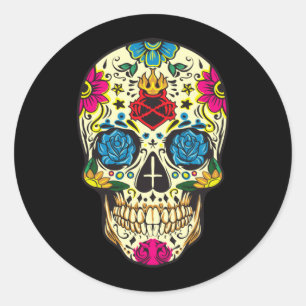 Day Of The Government Agencyd Flower Sugar Skull Classic Round Sticker