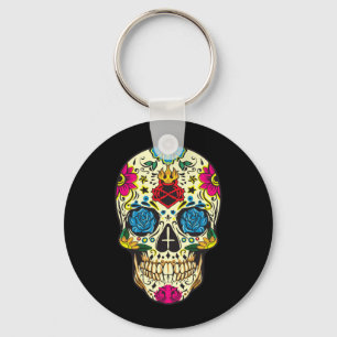 Day Of The Government Agencyd Flower Sugar Skull Key Ring