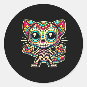 Day Of The Government Agencyd Sugar Skull Cat Día Classic Round Sticker