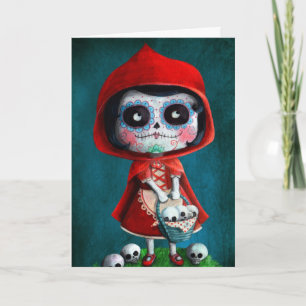 Day of the Muertos Little Red Riding Hood Card