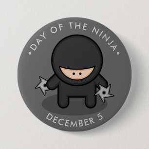 Day of the Ninja, cartoon shuriken 7.5 Cm Round Badge