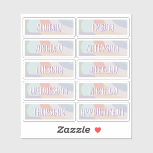 Day of the Week Boho Sticker Sheet