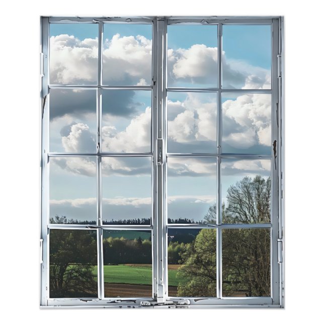 Day on Countryside Window View Photo Print (Front)