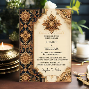 Day Palace Hindi Henna Mehndi Indian Style Wedding Invitation