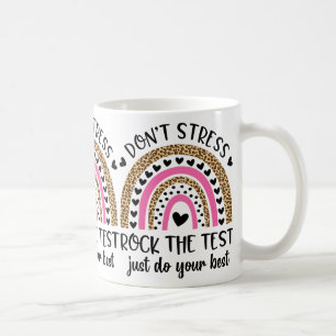 Day Rock The Test Rainbow Teacher Funny Testing Da Coffee Mug