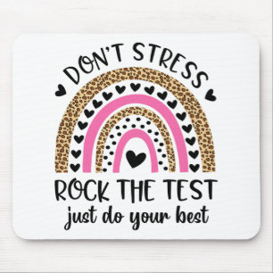 Day Rock The Test Rainbow Teacher Funny Testing Da Mouse Pad