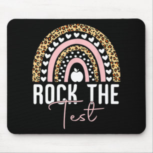 Day Rock The Test Teacher Rainbow Leopard Student Mouse Pad