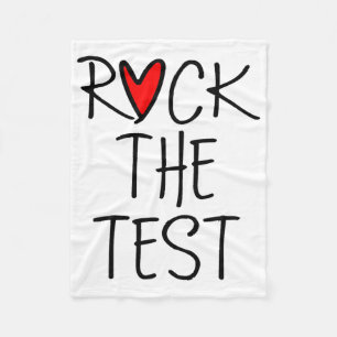 Day Rock The Test Teacher Testing Day Funny Teache Fleece Blanket