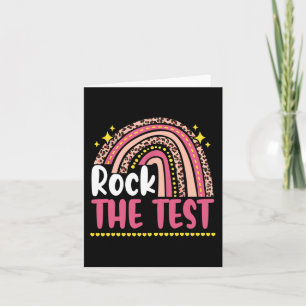 Day Rock The Test Teacher Testing Day Rainbow Leop Card