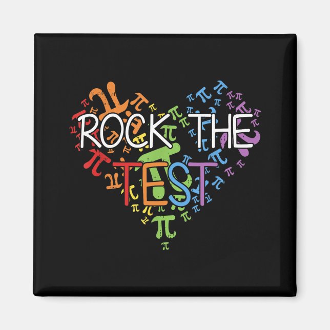 Day Rock The Test Teacher Testing Day Rainbow Teac Magnet (Front)