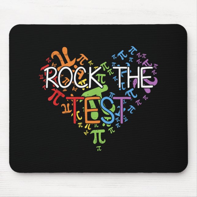 Day Rock The Test Teacher Testing Day Rainbow Teac Mouse Pad (Front)