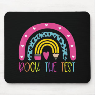 Day Rock The Test Teacher Testing Day Rainbow Teac Mouse Pad
