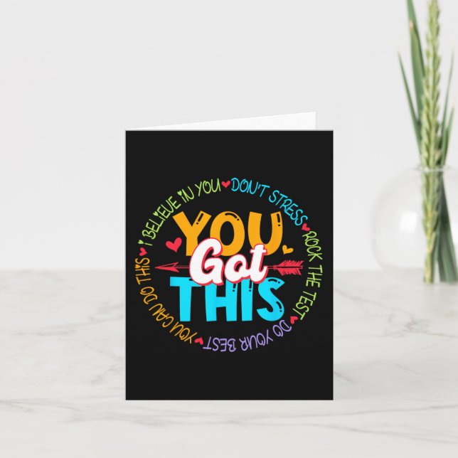 Day Rock The Test Teacher Testing Day You Got This Card (Front)