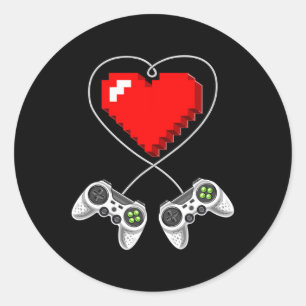 Day Shirts Video Game Controller Heart Gamer  Classic Round Sticker