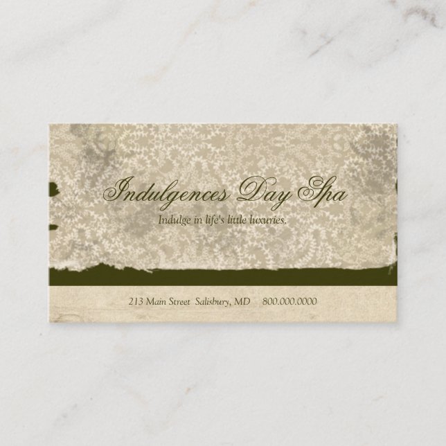 Day Spa Business Cards (Front)