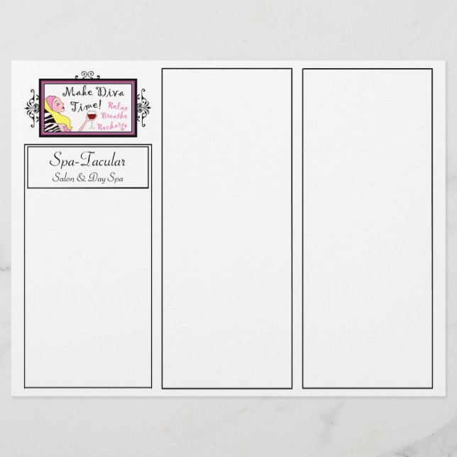 Day Spa DIVA Tri-Fold Brochures (Front)