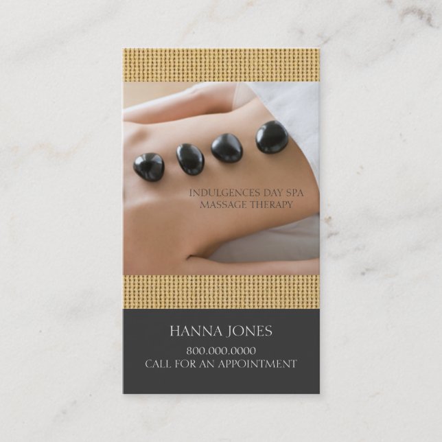 Day Spa | Massage Therapy Business Card (Front)