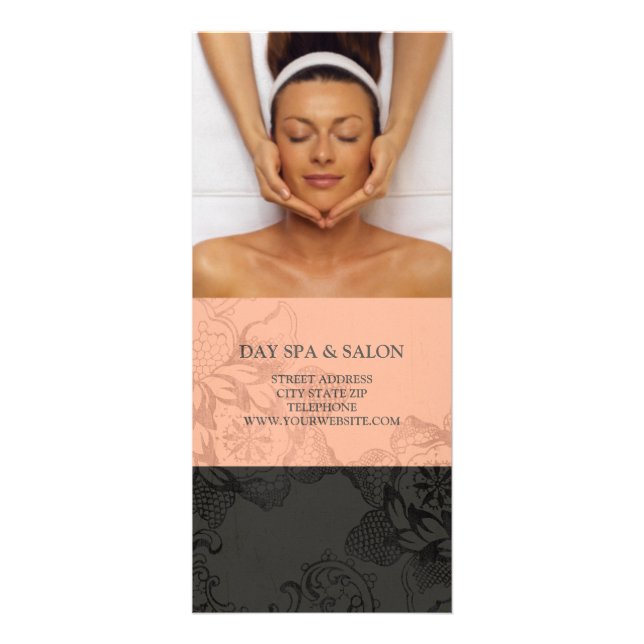 Day Spa Massage Therapy Price List {Peach} Rack Card (Front)
