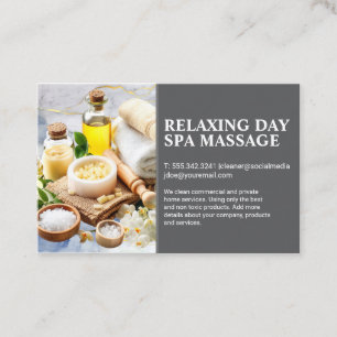 Day Spa Oils and Salt Beauty Health Business Card