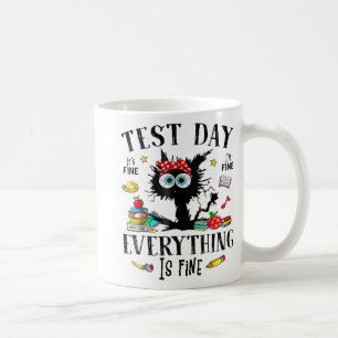 Day Stressed Teachers &amp; Students Testing Funny Coffee Mug