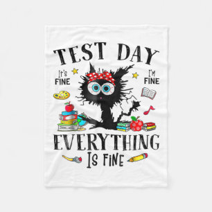 Day Stressed Teachers &amp; Students Testing Funny Fleece Blanket