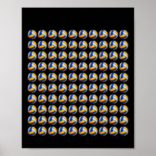 Day Student Boys Girls Volleyball 100 Days Of Scho Poster