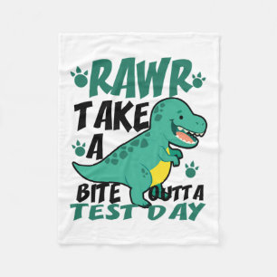 Day T-rex Funny Student Teacher Dinosaur Exam Test Fleece Blanket